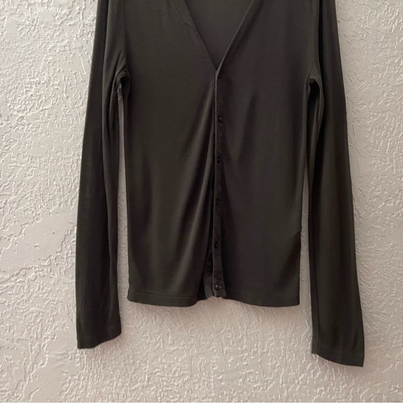 Acne Studios Cardigan Sweater Frank Button Long Sleeve Casual Preppy Green M - Picture 4 of 12